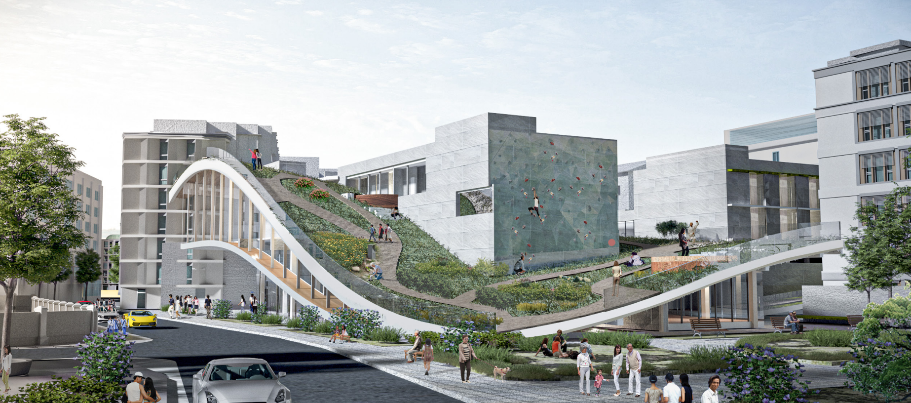 寻丘城里项目 — 地景建筑融入城市地形