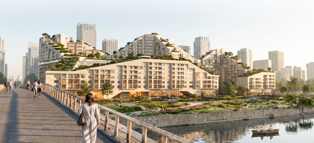 迎水琢丘项目 — 水岸建筑与丘陵地形