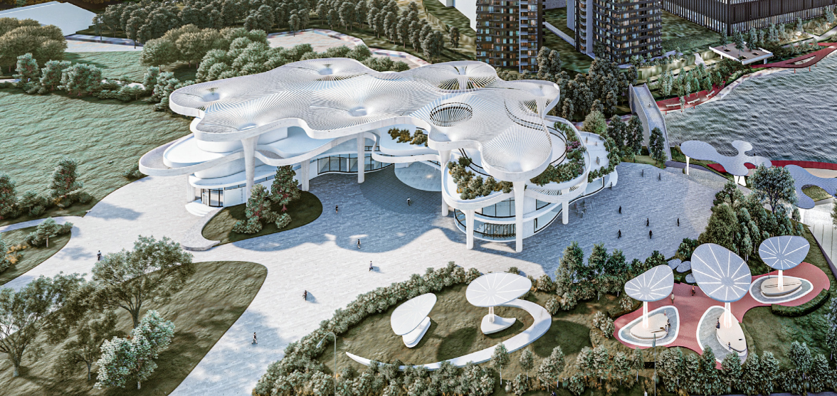 城市森林 — 鸟瞰渲染全景